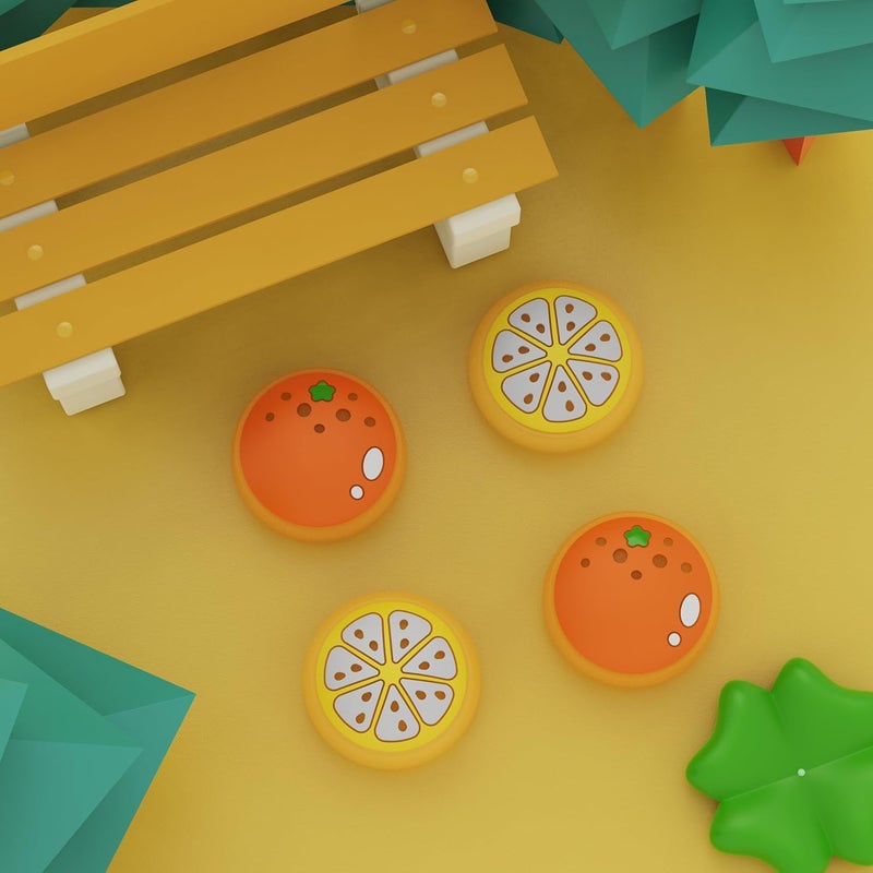 playvital Joystick Caps for Nintendo Switch, Thumbstick Grips for Switch Lite, Analog Cover for OLED Joycon Thumb Grip Caps - Tangerine - Image 3